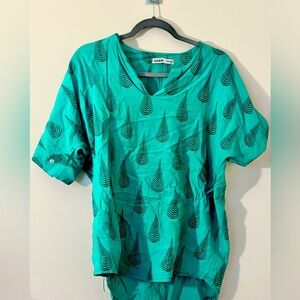 pinetree print V neck shirt